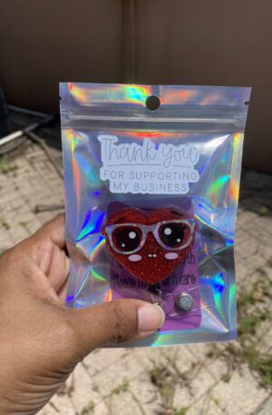 Heart with Glasses Badge Reel