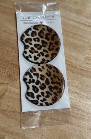 Cheetah Print Car Coasters