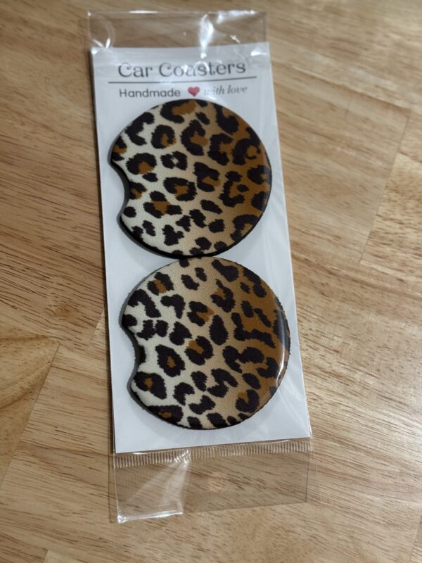 Cheetah Print Car Coasters